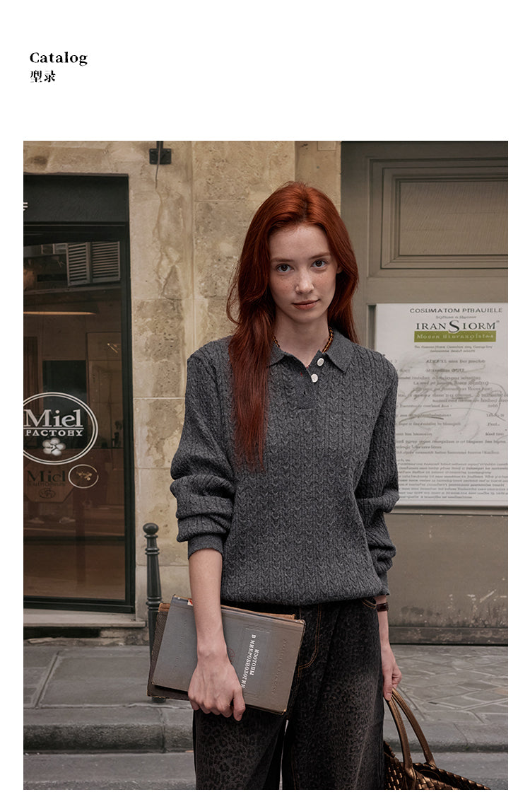 MADWITCH KNIT POLO SWEATER #C91