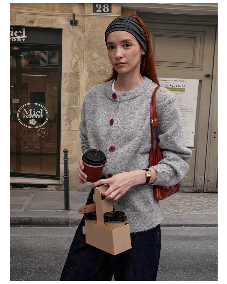 MADWITCH BUTTON FRONT KNIT SWEATER #AB1107