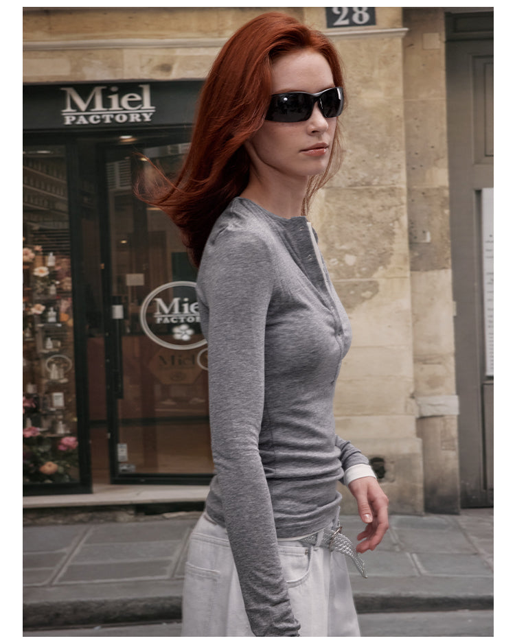 MADWITCH DOUBLE LAYER BUTTON SHIRT #G1439