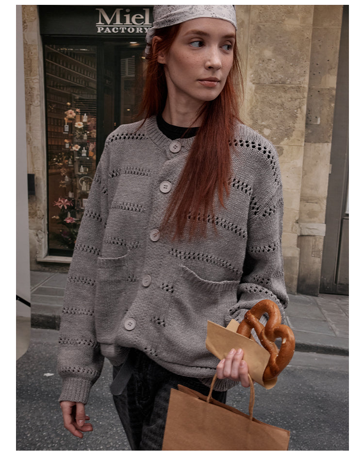 MADWITCH CASUAL OPENWORK CARDIGAN #C109