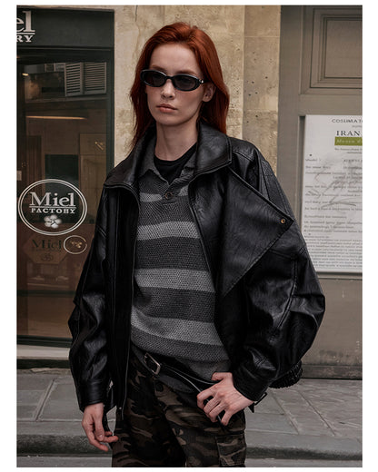 MADWITCH BIKER SYNTHETIC COAT #AW25109