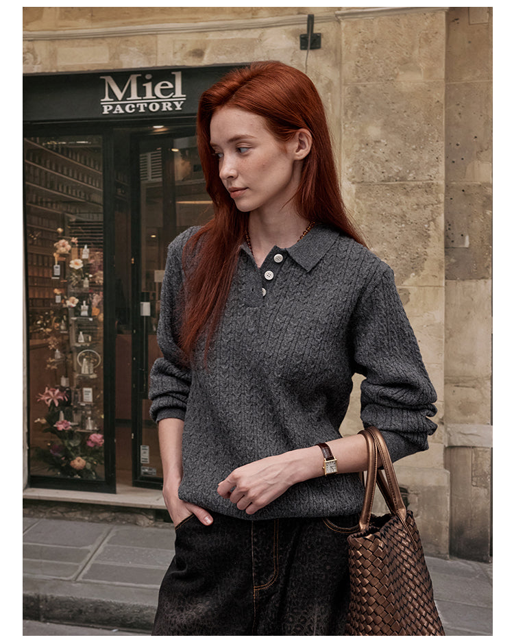 MADWITCH KNIT POLO SWEATER #C91