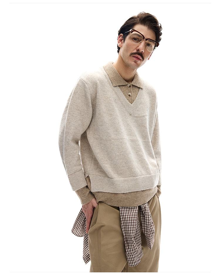 MADWITCH SPLIT COLLAR SWEATER #G530