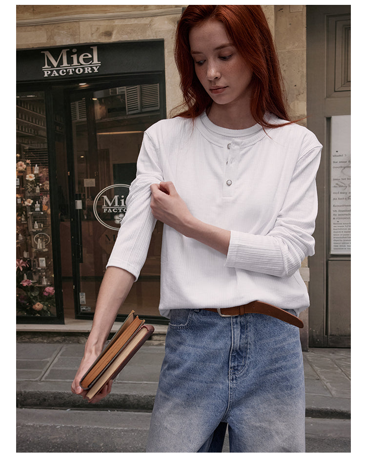 MADWITCH FAUX TWO-PIECE LAYERING TOP #880511