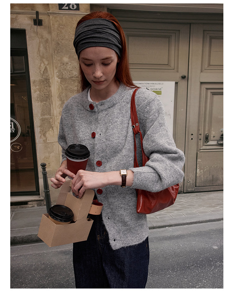 MADWITCH BUTTON FRONT KNIT SWEATER #AB1107