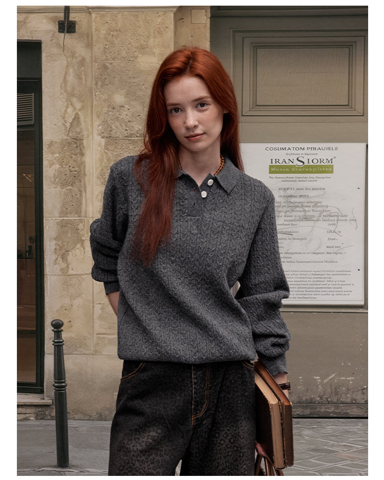 MADWITCH KNIT POLO SWEATER #C91