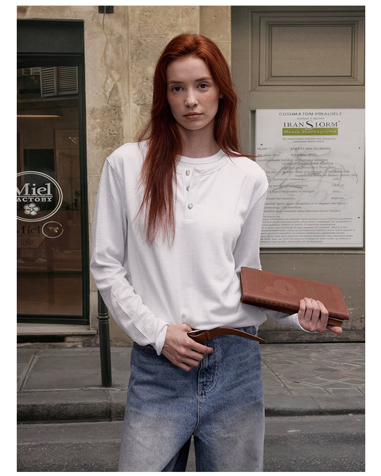 MADWITCH FAUX TWO-PIECE LAYERING TOP #880511