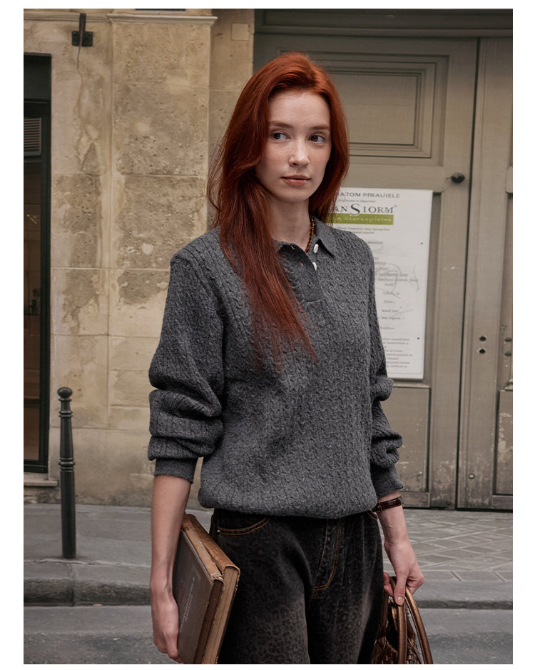 MADWITCH KNIT POLO SWEATER #C91