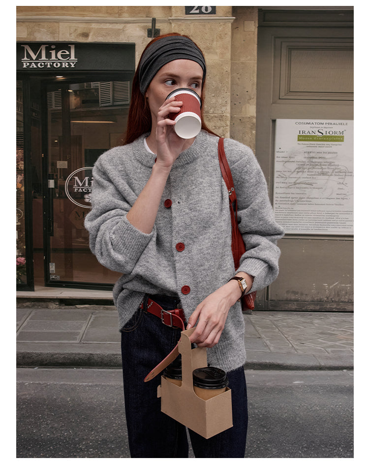 MADWITCH BUTTON FRONT KNIT SWEATER #AB1107