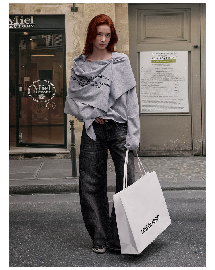 MADWITCH ASYMMETRIC CAPE HOODIE #TX322