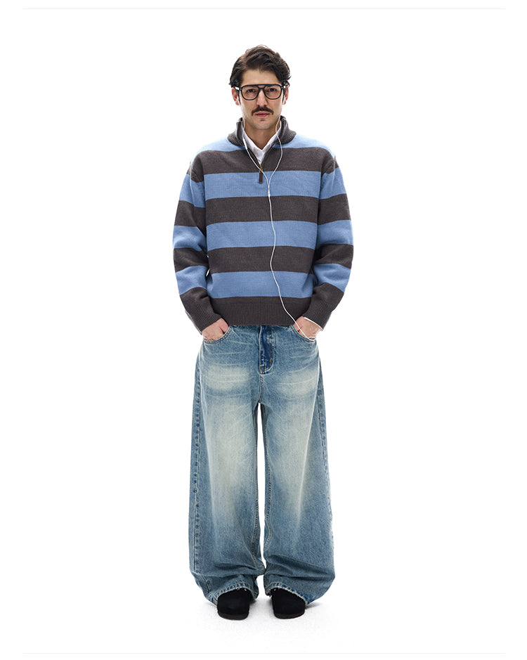 MADWITCH ZIP KNIT SWEATER #AK065