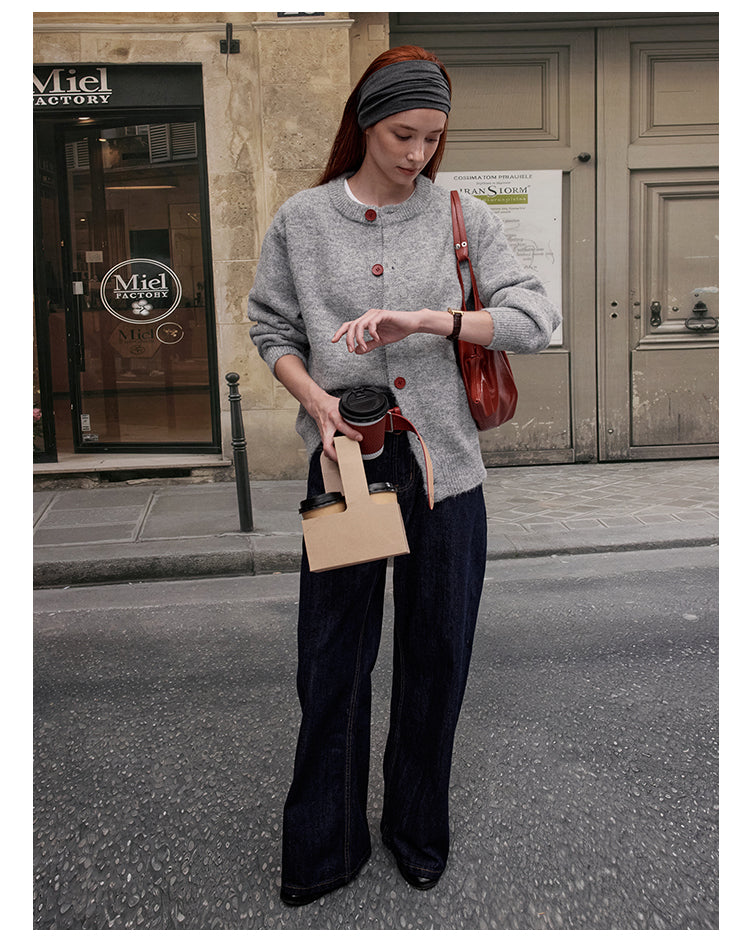 MADWITCH BUTTON FRONT KNIT SWEATER #AB1107