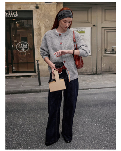 MADWITCH BUTTON FRONT KNIT SWEATER #AB1107