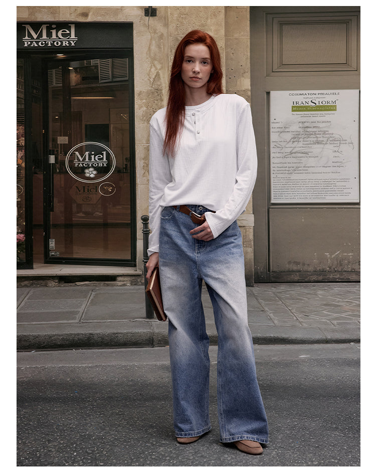 MADWITCH FAUX TWO-PIECE LAYERING TOP #880511