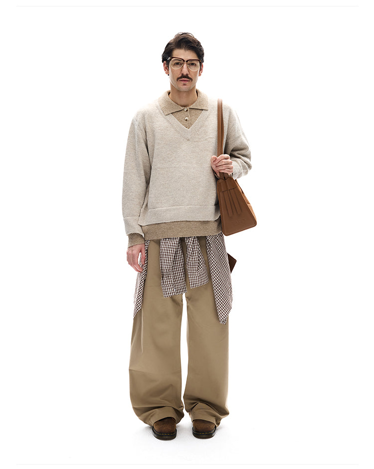 MADWITCH SPLIT COLLAR SWEATER #G530