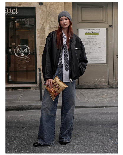 MADWITCH STREETWEAR PU LEATHER JACKET #25047