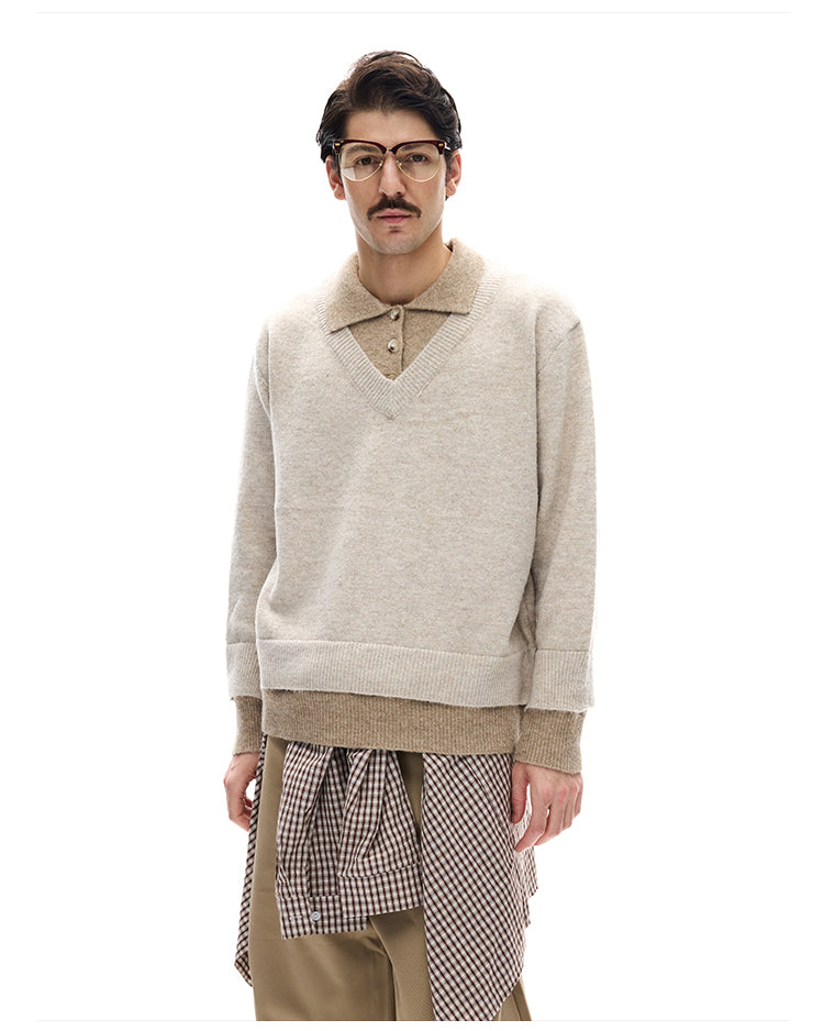 MADWITCH SPLIT COLLAR SWEATER #G530