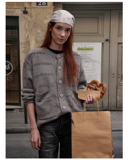 MADWITCH CASUAL OPENWORK CARDIGAN #C109