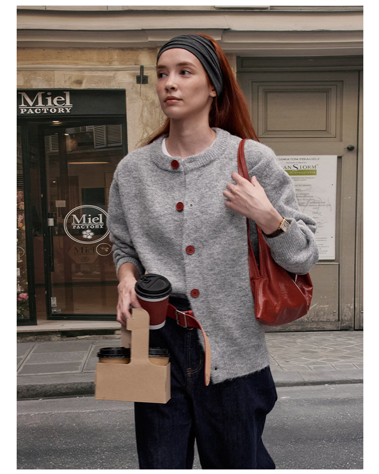 MADWITCH BUTTON FRONT KNIT SWEATER #AB1107