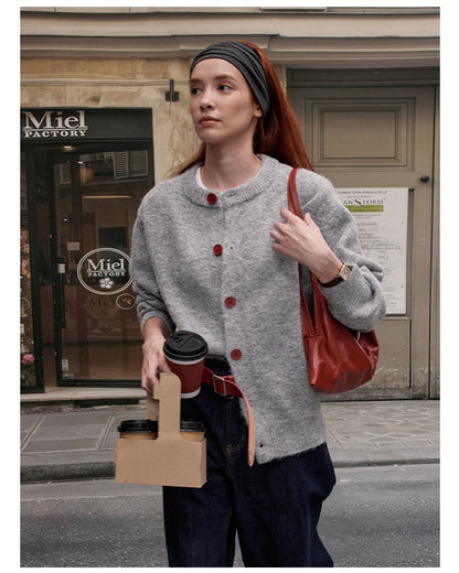 MADWITCH BUTTON FRONT KNIT SWEATER #AB1107