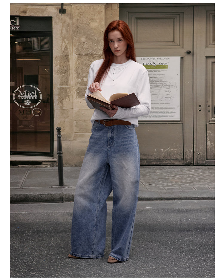 MADWITCH FAUX TWO-PIECE LAYERING TOP #880511