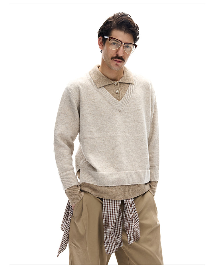 MADWITCH SPLIT COLLAR SWEATER #G530