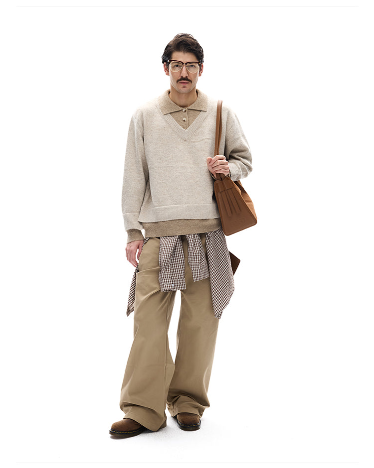 MADWITCH SPLIT COLLAR SWEATER #G530