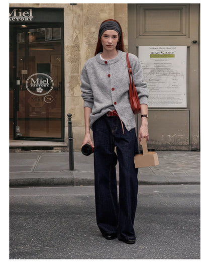 MADWITCH BUTTON FRONT KNIT SWEATER #AB1107