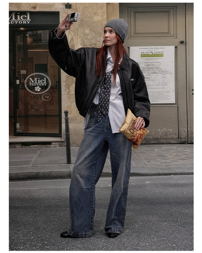 MADWITCH STREETWEAR PU LEATHER JACKET #25047