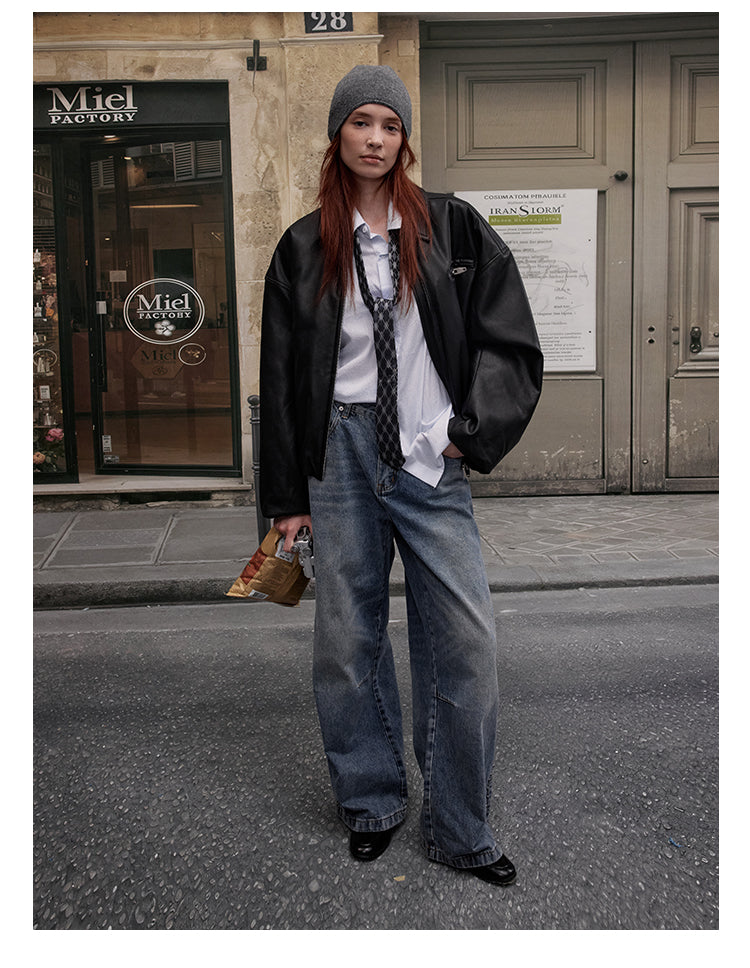 MADWITCH STREETWEAR PU LEATHER JACKET #25047