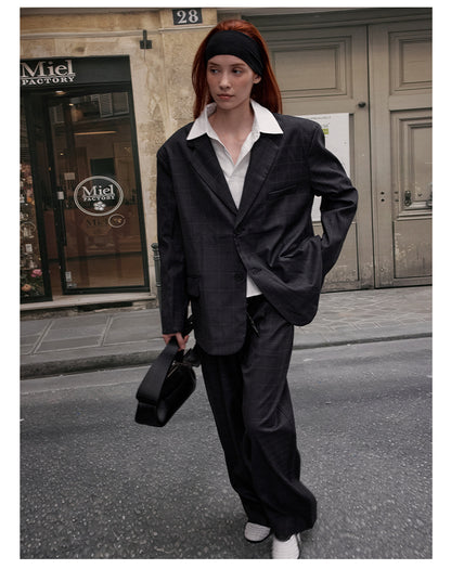 MADWITCH CASUAL PLAID BLAZER & PANTS #6372 #6381