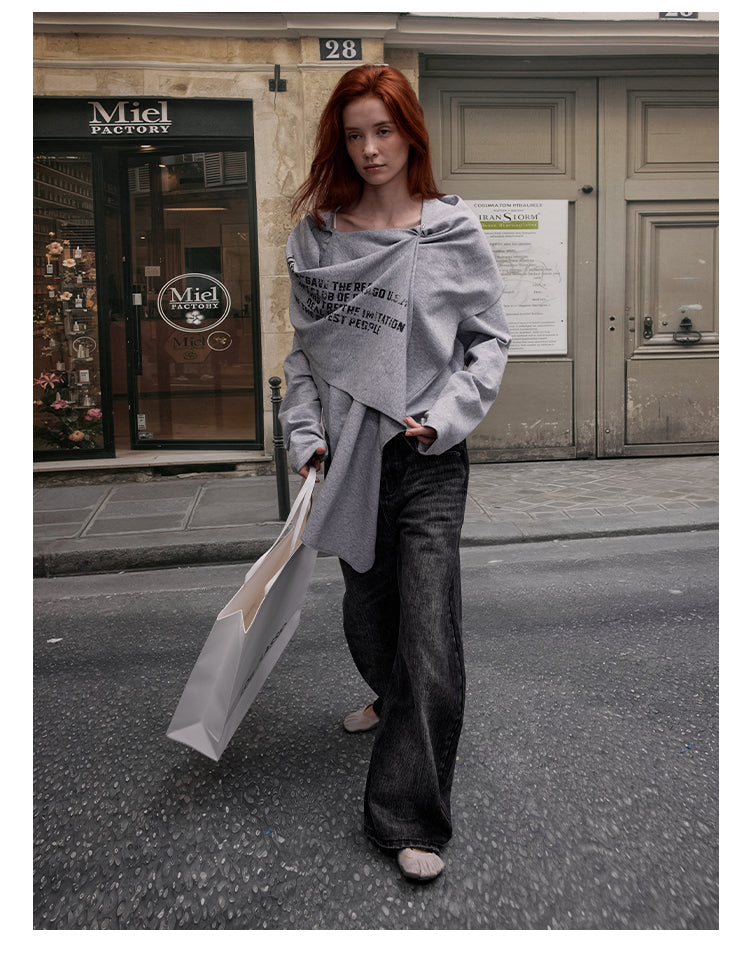 MADWITCH ASYMMETRIC CAPE HOODIE #TX322