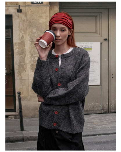MADWITCH BUTTON FRONT KNIT SWEATER #AB1107