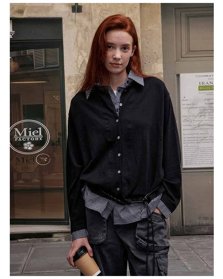 MADWITCH PATCHWORK PLAID SHIRT #MY3346