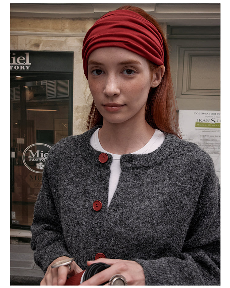 MADWITCH BUTTON FRONT KNIT SWEATER #AB1107