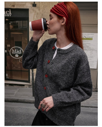 MADWITCH BUTTON FRONT KNIT SWEATER #AB1107