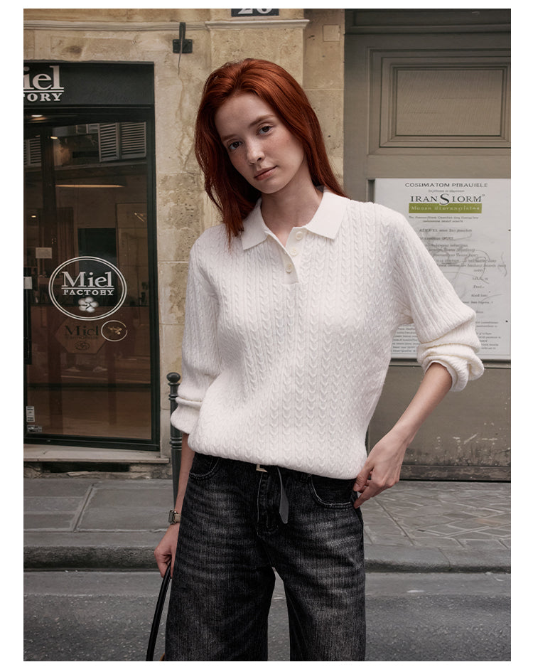 MADWITCH KNIT POLO SWEATER #C91