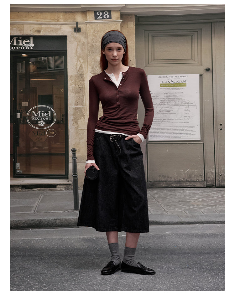 MADWITCH DOUBLE LAYER BUTTON SHIRT #G1439