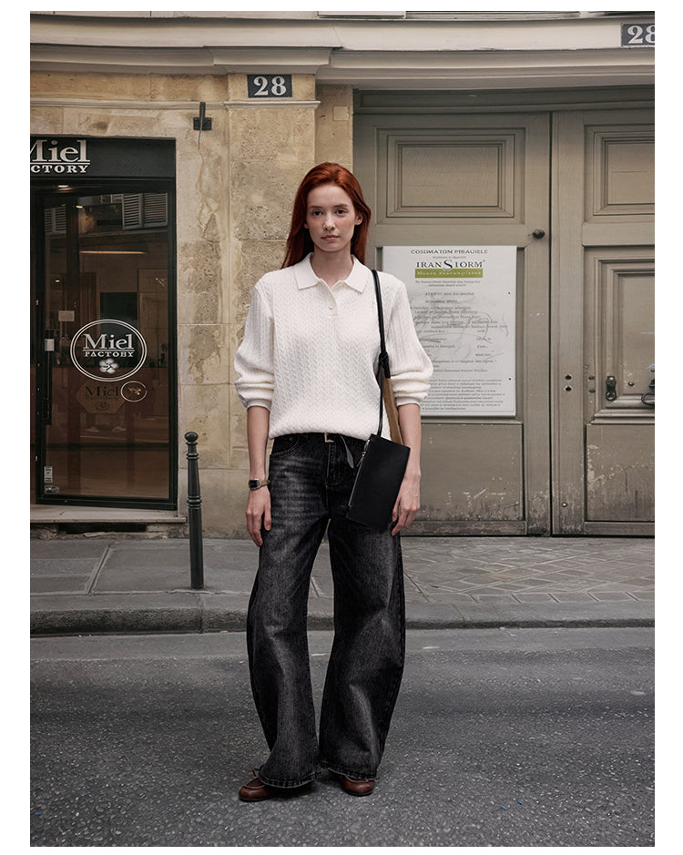 MADWITCH KNIT POLO SWEATER #C91