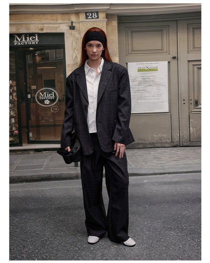 MADWITCH CASUAL PLAID BLAZER & PANTS #6372 #6381