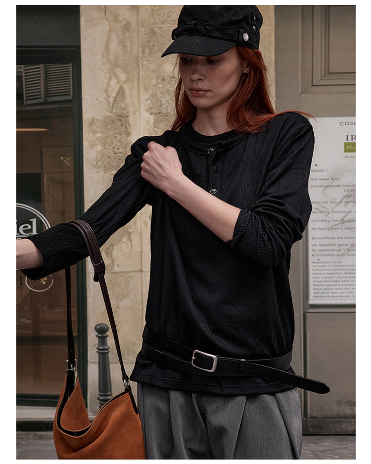 MADWITCH FAUX TWO-PIECE LAYERING TOP #880511