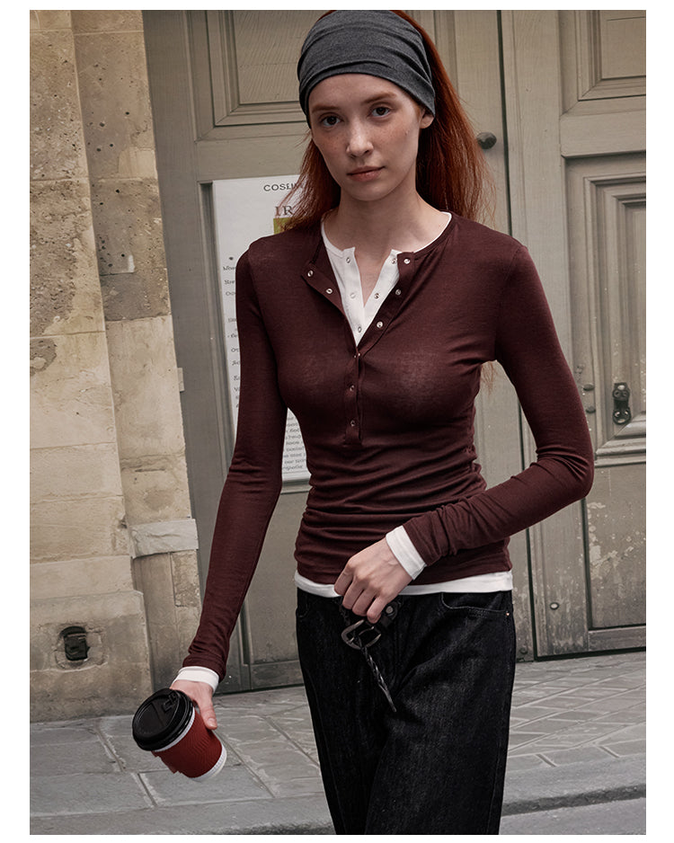 MADWITCH DOUBLE LAYER BUTTON SHIRT #G1439