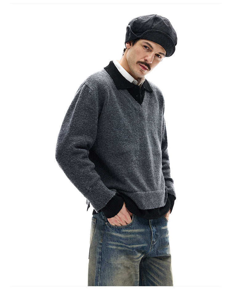 MADWITCH SPLIT COLLAR SWEATER #G530