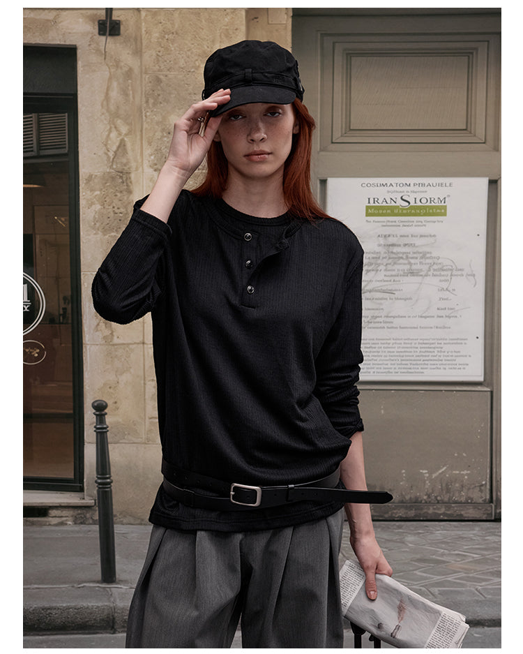 MADWITCH FAUX TWO-PIECE LAYERING TOP #880511