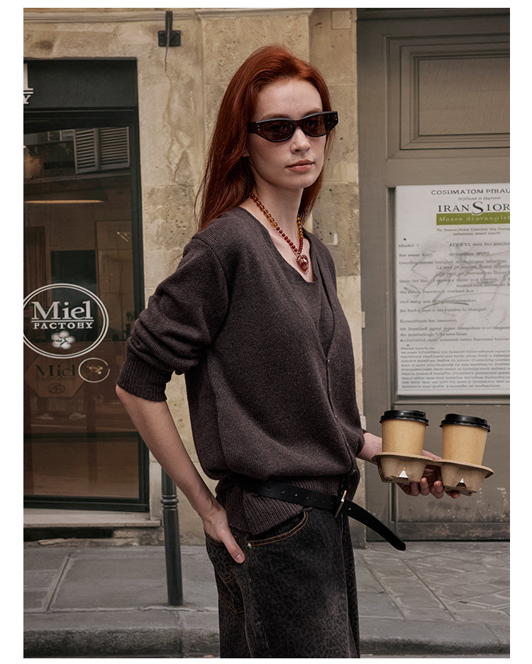 MADWITCH V-NECK KNIT SWEATER #51162