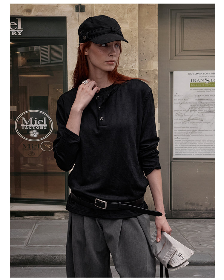 MADWITCH FAUX TWO-PIECE LAYERING TOP #880511