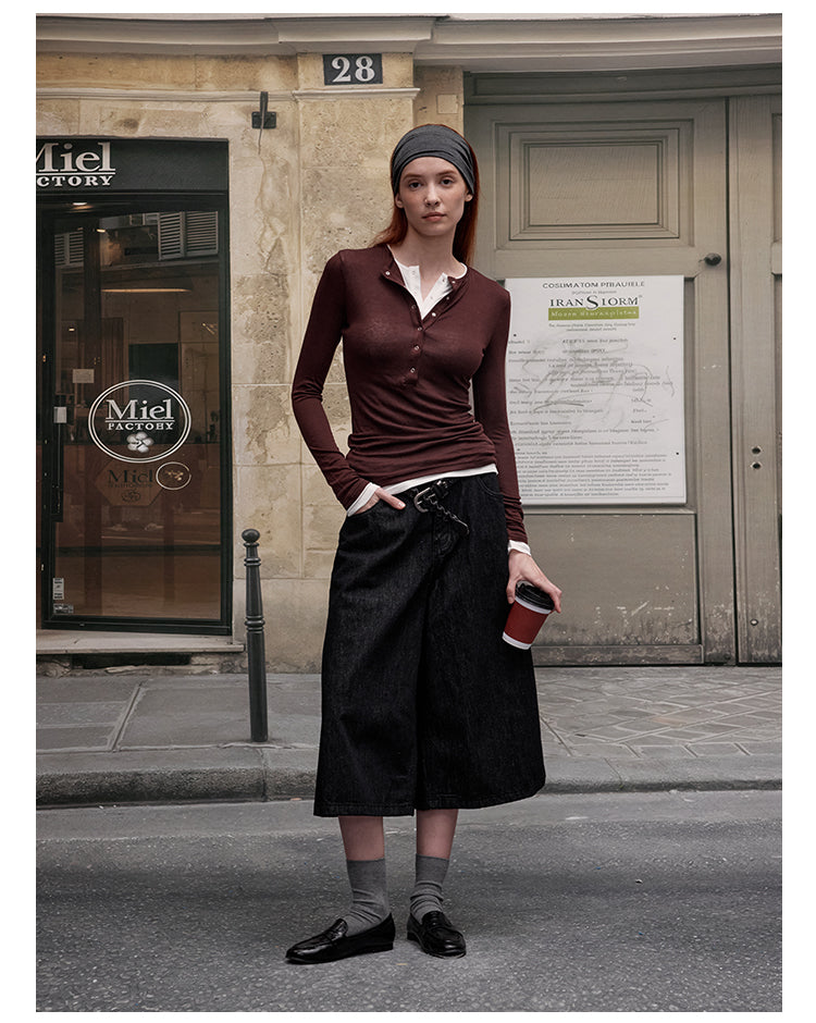 MADWITCH DOUBLE LAYER BUTTON SHIRT #G1439