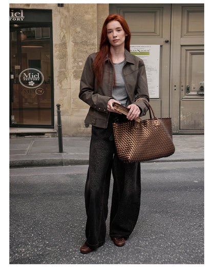 MADWITCH SLIM FIT PU LEATHER JACKET #C271Q25