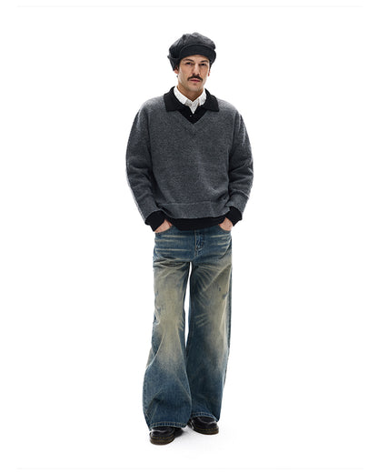 MADWITCH SPLIT COLLAR SWEATER #G530