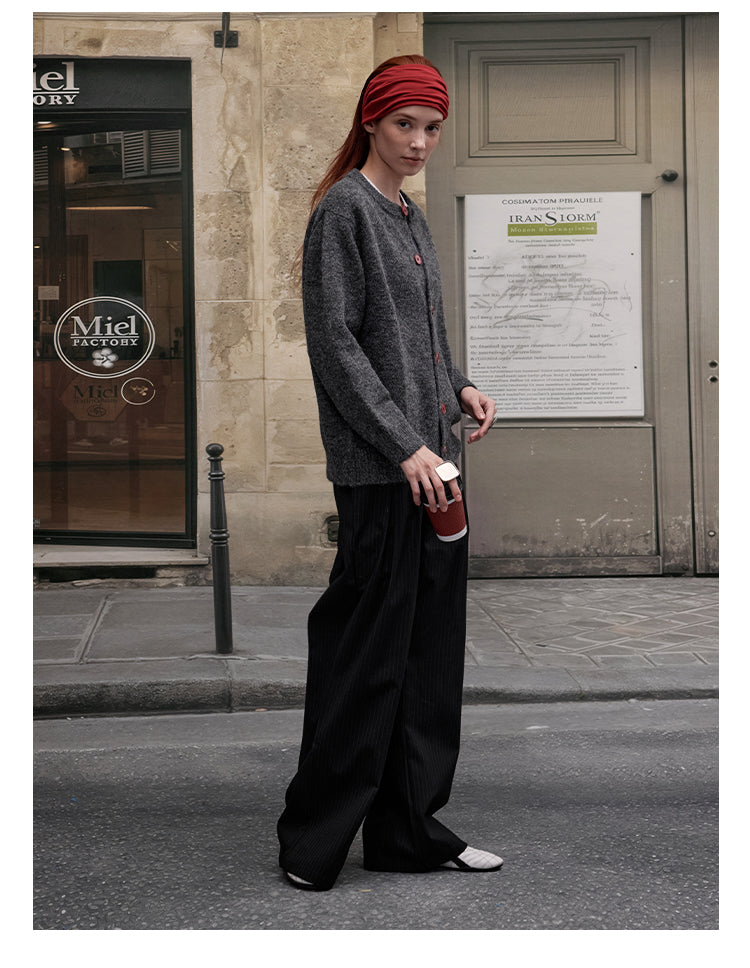 MADWITCH BUTTON FRONT KNIT SWEATER #AB1107